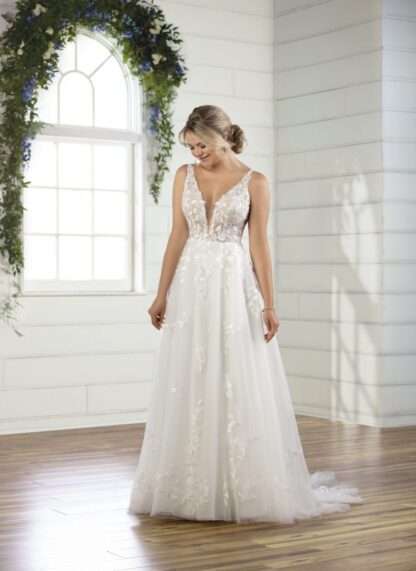 Poppy D3023 Essense of Australia leafy lace boho wedding dress. Chameleon Bride Bournemouth Dorset