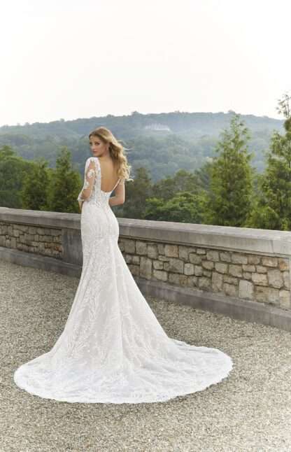 2401 Dauphine morilee wedding dress with detachable long lace sleeves. Chameleon Bride Dorset