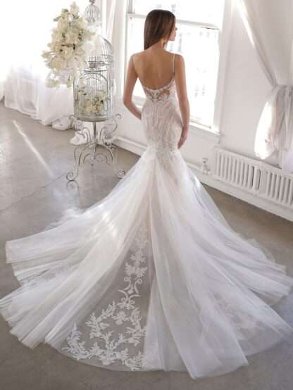 Onelia Enzoani Blue Wedding Dress. Chameleon Bride Bournemouth Dorset