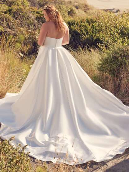 Pippa Rebecca Ingram Wedding Dress. Strapless gown with detachable overskirt.
