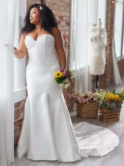 Pippa Rebecca Ingram Wedding Dress. Strapless gown with detachable overskirt.