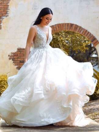 Paige D3384 Essense of Australia Lina D3358 Essense of Australia Wedding dress ruffled textured textured skirt Dorset