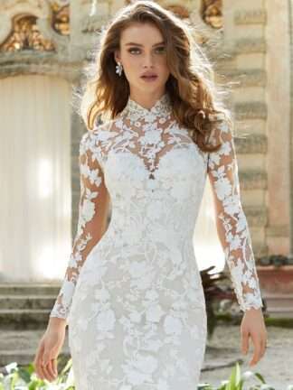 2473 Fontaine Wedding Dress by Morilee modest long sleeve and high neck