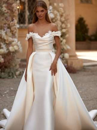 Luciana Milla Nova Wedding Dress with detachable overskirt Chameleon Bride Bournemouth Dorset