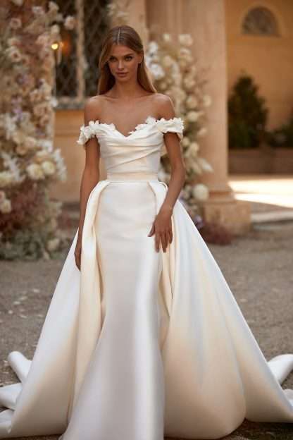 Luciana Milla Nova Wedding Dress with detachable overskirt Chameleon Bride Bournemouth Dorset
