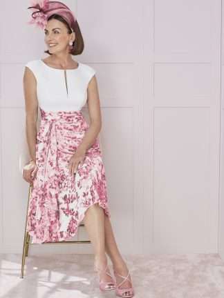29021 John Charles Dress and Jacket. Floaty chiffon ruffle skirt with matching short jacket. Mother of the Bride Groom Outfit. Hampshire