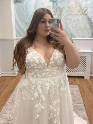 Plus size boho aline wedding dress