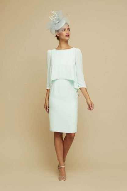 Begur Mint Luis Civit aqua mother of the bride groom dress with floaty chiffon arm coverage