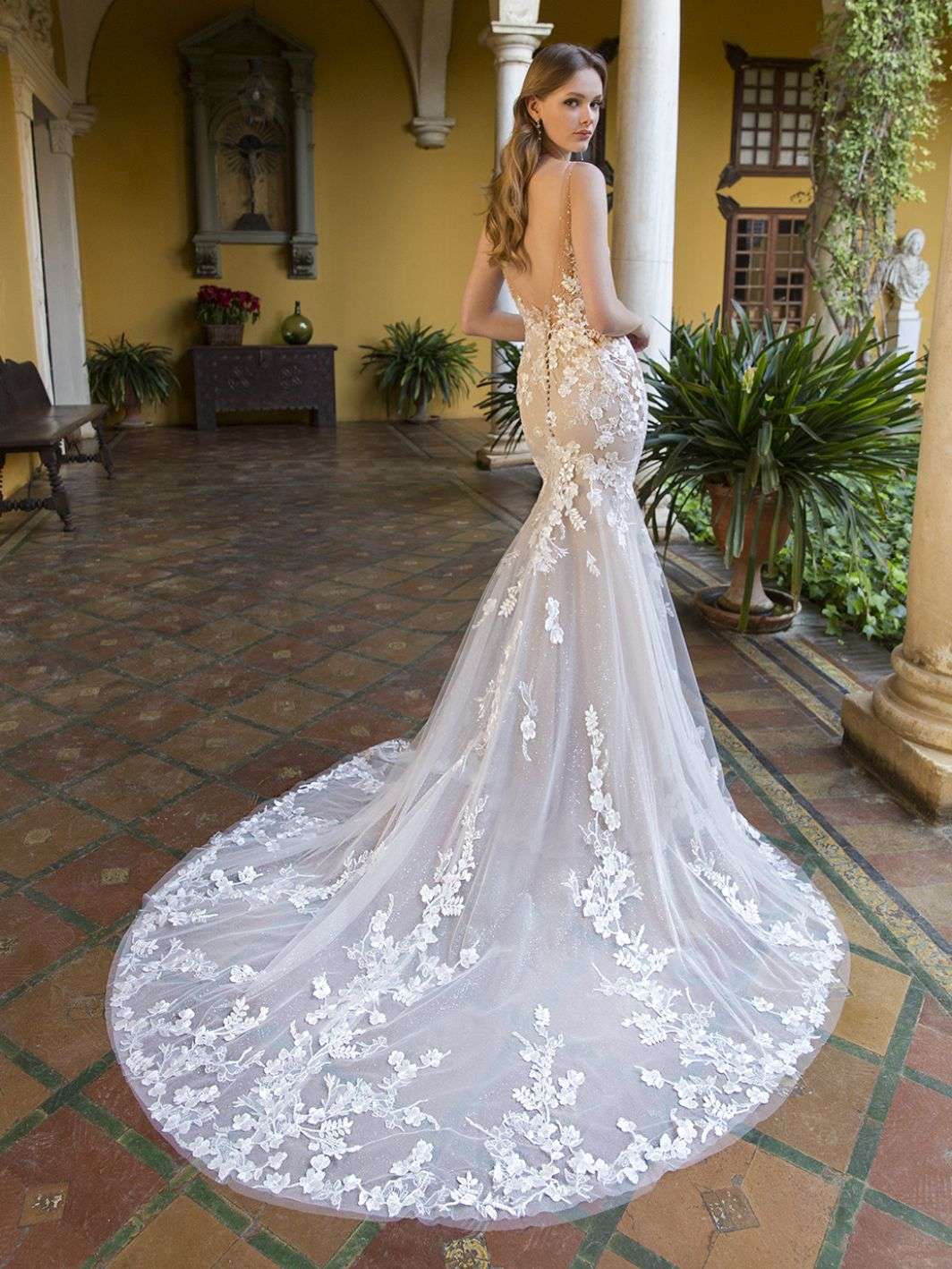 Blue sparkly wedding dress discount