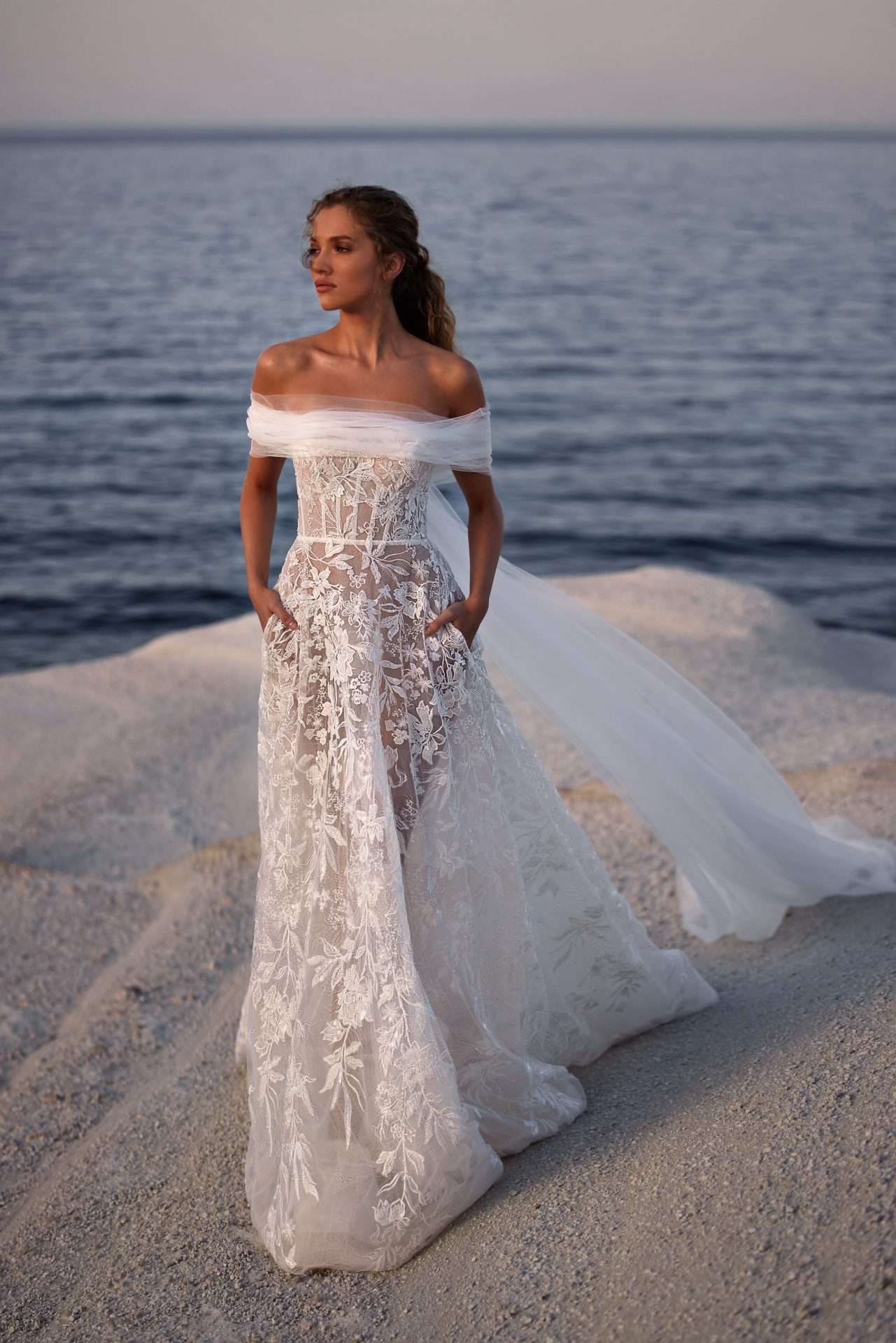 Elodie Milla Nova White Lace Wedding Dress Chameleon Dorset