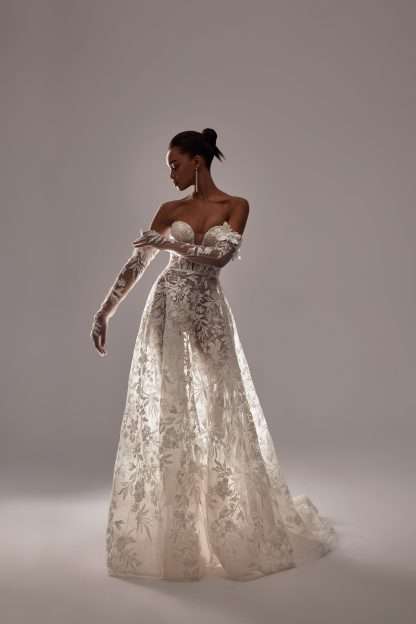 Justine Milla Nova white and lace calypso wedding dress.