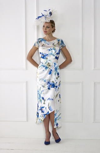 IR7412K Irresistible by Veromia IR7412K Irresistible Mother of the Bride Groom dress in Blue/Turquoise print. Chameleon Bride Dorset Hampshire