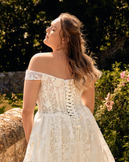 Sloan PH8214 Phoenix Bridal lace aline off shoulder plus size wedding dress for plus size curvy bride. Chameleon Bride Bournemouth Dorset