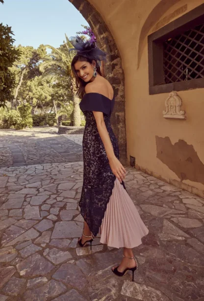 992410 Veni Infantino navy lace mother of the bride groom dress. Chameleon Dorset near Hampshire